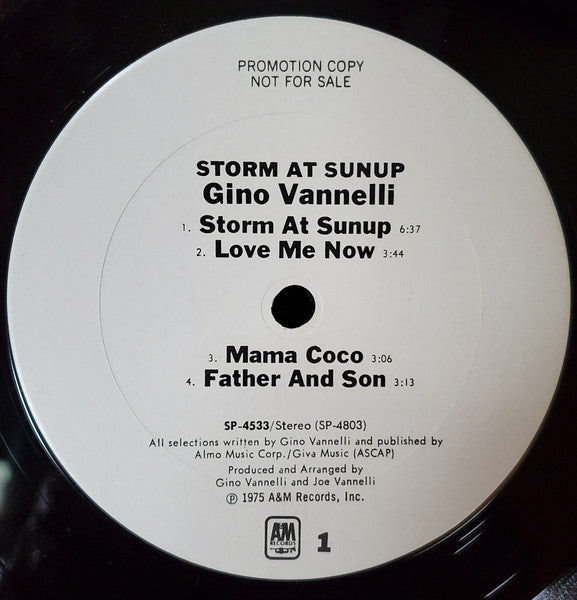 Gino Vannelli : Storm At Sunup (LP, Album, Promo, Pit)