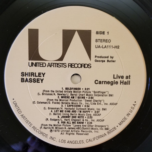 Shirley Bassey : Live At Carnegie Hall (2xLP, Album, Gat)