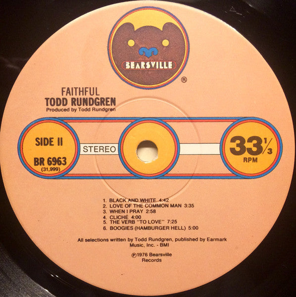 Todd Rundgren : Faithful (LP, Album, Win)