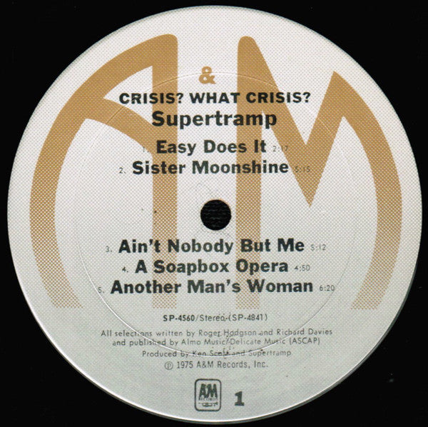 Supertramp : Crisis? What Crisis? (LP, Album, Pit)