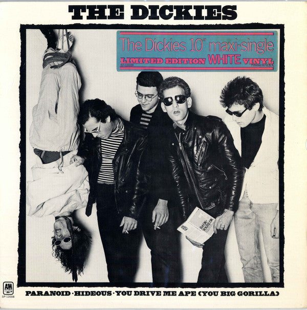 The Dickies : Paranoid ▪ Hideous ▪ You Drive Me Ape (You Big Gorilla) (10", Maxi, Ltd, Whi)