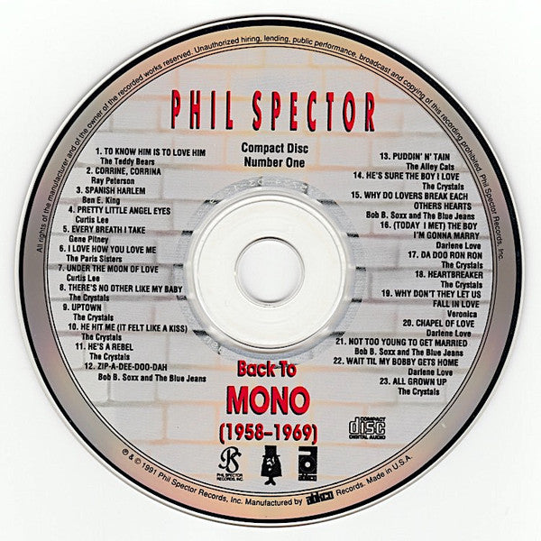 Phil Spector : Back To Mono (1958-1969) (Box + 3xCD, Comp, Mono, RM + CD, Album, Mono, RE, )