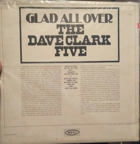 The Dave Clark Five : Glad All Over (LP, Album, Mono)