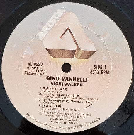 Gino Vannelli : Nightwalker (LP, Album, Ter)