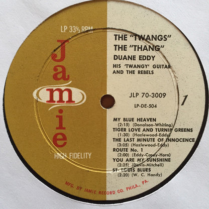 Duane Eddy His "Twangy" Guitar And The Rebels* : The "Twangs" The "Thang" (LP, Album, Mono)