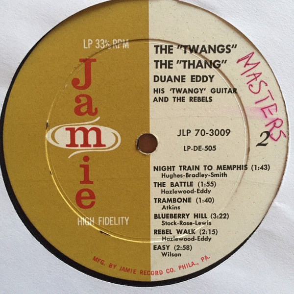 Duane Eddy His "Twangy" Guitar And The Rebels* : The "Twangs" The "Thang" (LP, Album, Mono)