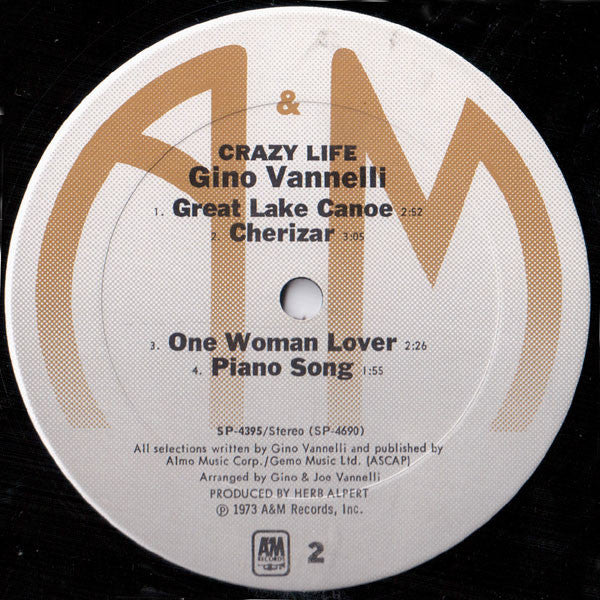 Gino Vannelli : Crazy Life (LP, Album, Mon)