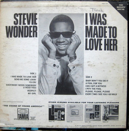 Stevie Wonder : I Was Made To Love Her (LP, Album, RP, Roc)