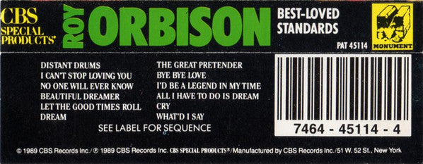 Roy Orbison : Best-Loved Standards (Cass, Comp)