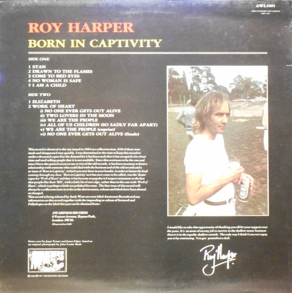 Roy Harper : Born In Captivity (LP, Album, RE)
