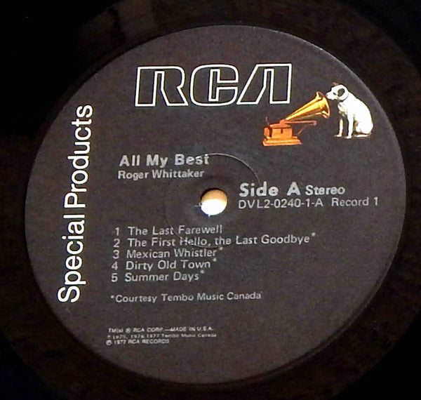 Roger Whittaker : All My Best (2xLP, Comp, Ind)