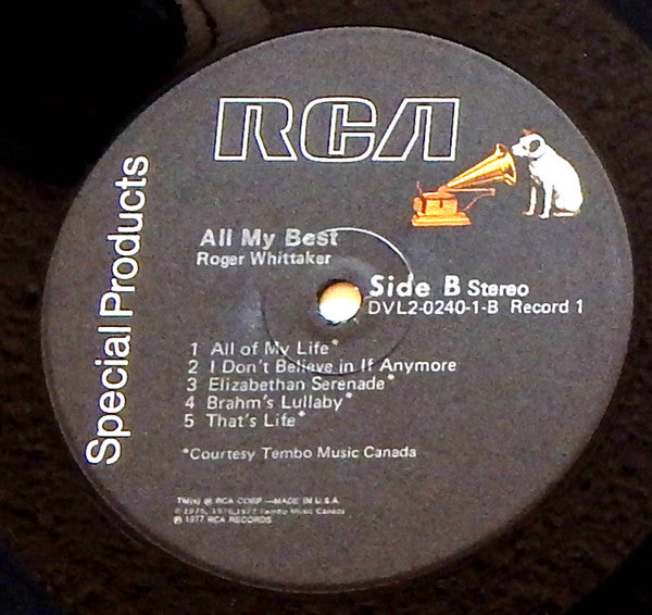 Roger Whittaker : All My Best (2xLP, Comp, Ind)