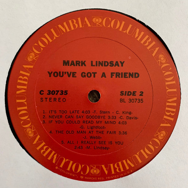 Mark Lindsay : You've Got A Friend (LP, Album, Pit)
