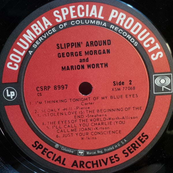 George Morgan (2) And Marion Worth : Slippin' Around (LP, Album, RE)