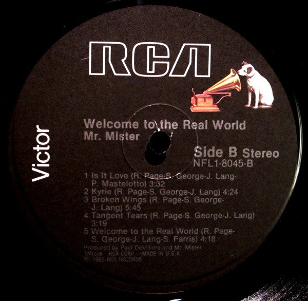 Mr. Mister : Welcome To The Real World (LP, Album, Bro)