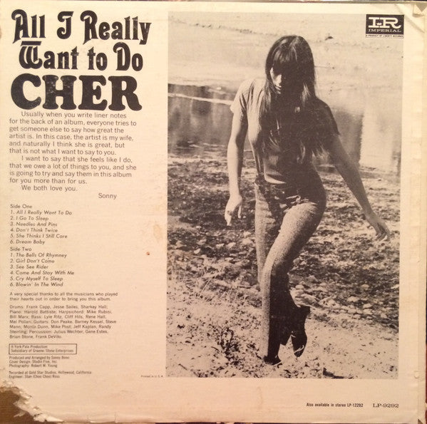 Cher : All I Really Want To Do (LP, Album, Mono, Ind)