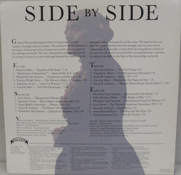 Unknown Artist : Side By Side: Reenactments Of Scenes From Women's History, 1848 To 1920 (2xLP, Album)