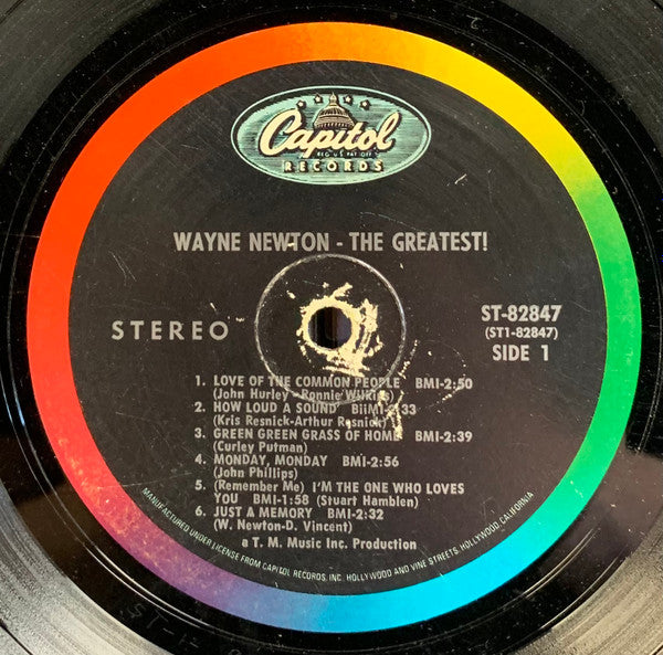 Wayne Newton : The Greatest! (LP, Album, Pin)