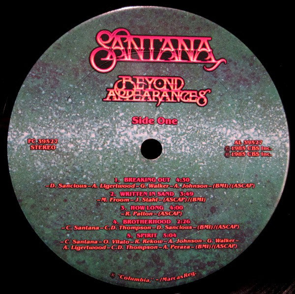 Santana : Beyond Appearances (LP, Album, Pit)