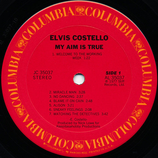 Elvis Costello : My Aim Is True (LP, Album, Yel)