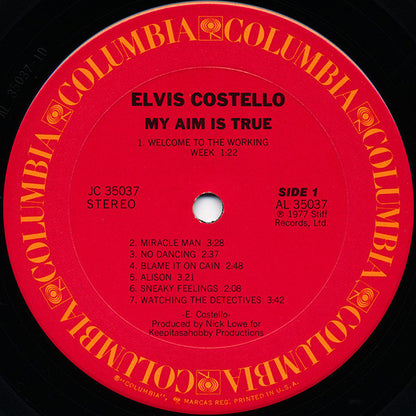 Elvis Costello : My Aim Is True (LP, Album, Yel)