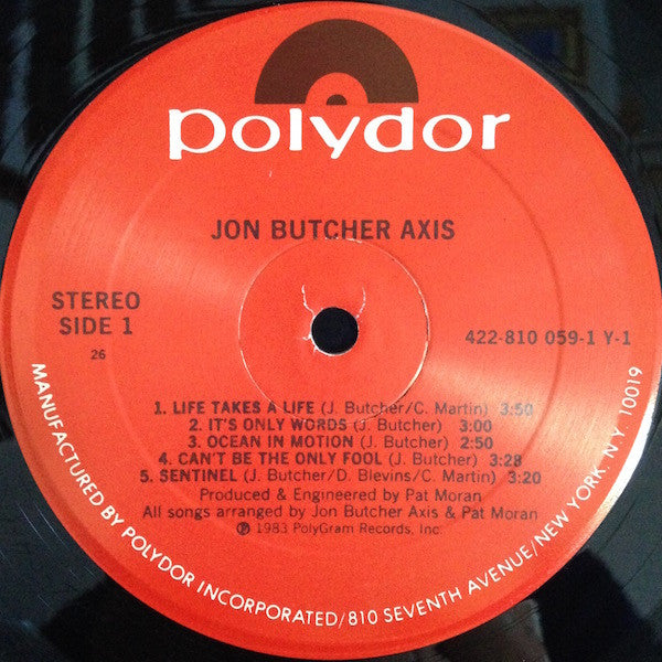 The Jon Butcher Axis : Jon Butcher Axis (LP, Album, 26 )