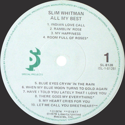 Slim Whitman : All My Best (LP, Comp)