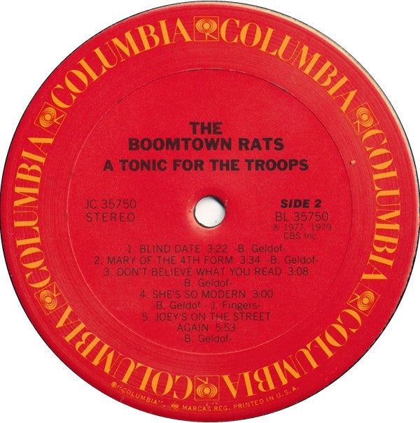 The Boomtown Rats : A Tonic For The Troops (LP, Album)