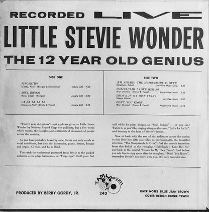 Little Stevie Wonder* : The 12 Year Old Genius - Recorded Live (LP, Album)