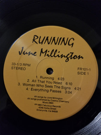 June Millington : Running (LP, Album)