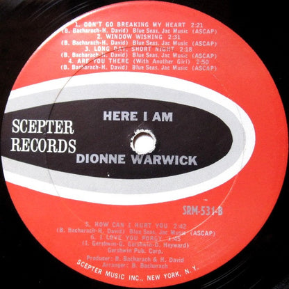 Dionne Warwick : Here I Am (LP, Album, Mono)