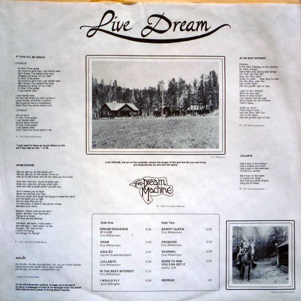 Cris Williamson, Jackie Robbins (2), June Millington : Live Dream (LP)