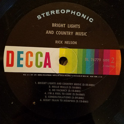 Ricky Nelson (2) : Bright Lights & Country Music (LP, Album)