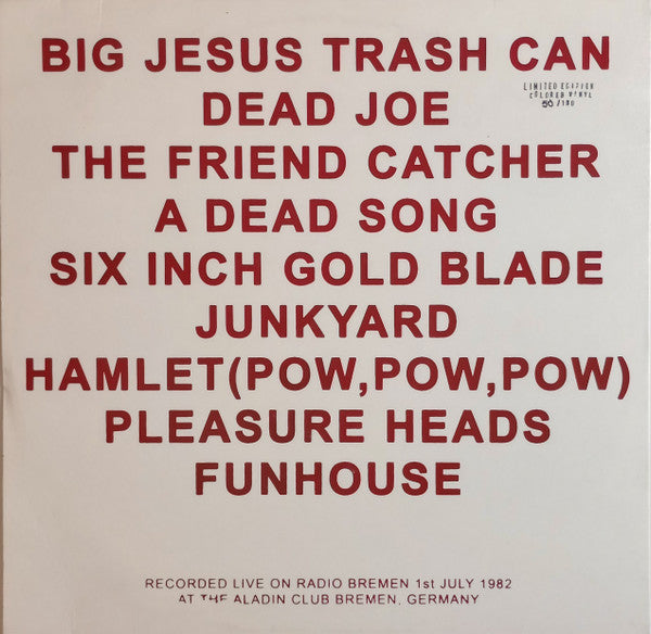 The Birthday Party W/ Lydia Lunch : Welcome To The Car Smash… (LP, Num, Unofficial, W/Lbl, Gre)