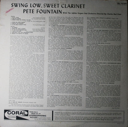 Pete Fountain With The Jubilee Singers And Charles Bud Dant And Orchestra* : Swing Low, Sweet Clarinet (LP, Album, Pin)