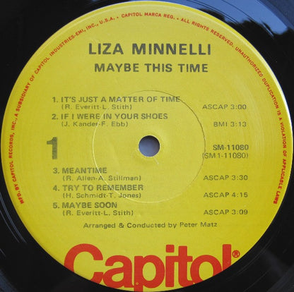 Liza Minnelli : Sings The Sensational Hit From The Film "Cabaret" Maybe This Time (LP, Album, RE, Gre)