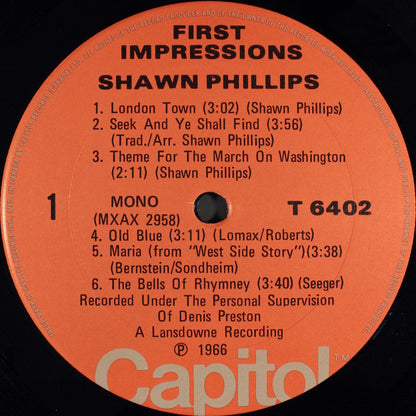 Shawn Phillips (2) : First Impressions (LP, Album, Mono, RE)