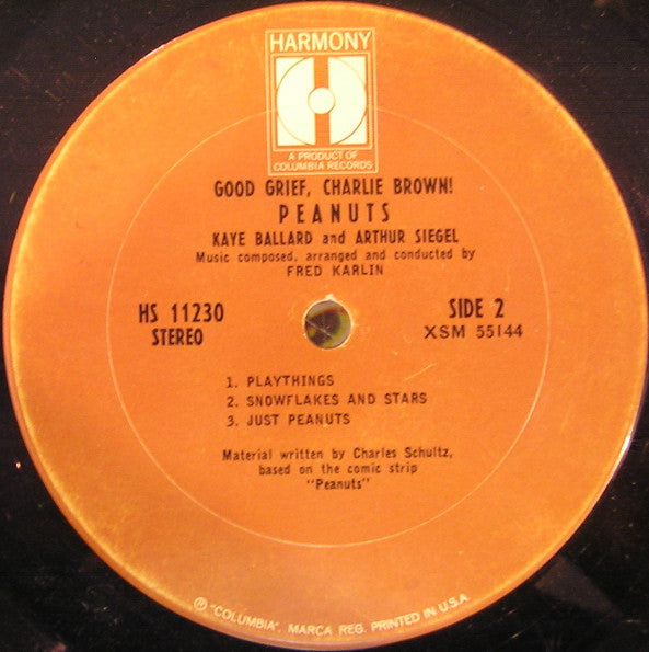 Kaye Ballard And Arthur Siegel, Fred Karlin : Good Grief, Charlie Brown! Peanuts (LP, Album, RE)