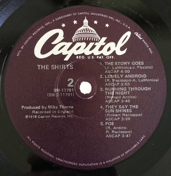 The Shirts : The Shirts (LP, Album)