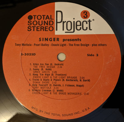 Various : Singer Presents The New Music Of Project 3 Total Sound Stereo (LP, Comp, Promo)