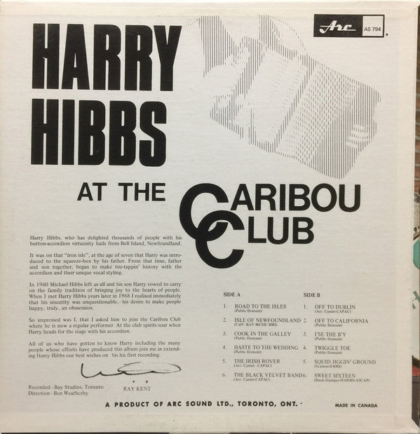 Harry Hibbs : At The Caribou Club (LP, Album)
