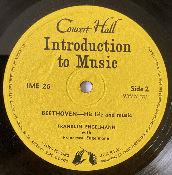 Franklin Engelmann : Ludwig Van Beethoven (10", Album)