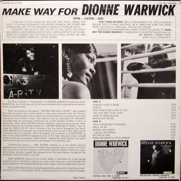 Dionne Warwick : Make Way For Dionne Warwick (LP, Album, Mono)