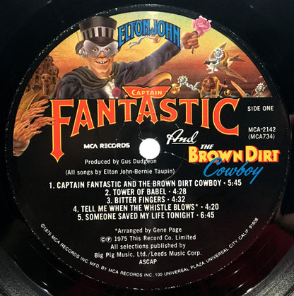 Elton John : Captain Fantastic And The Brown Dirt Cowboy (LP, Album, Glo)