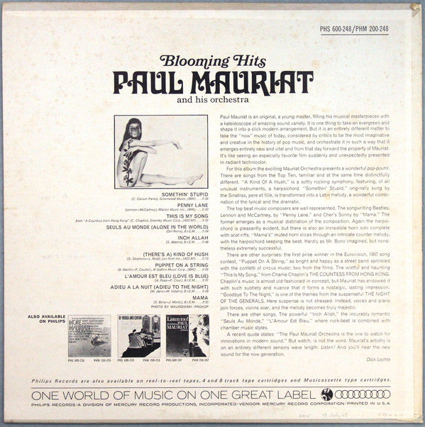 Paul Mauriat And His Orchestra : Blooming Hits (LP, Album)