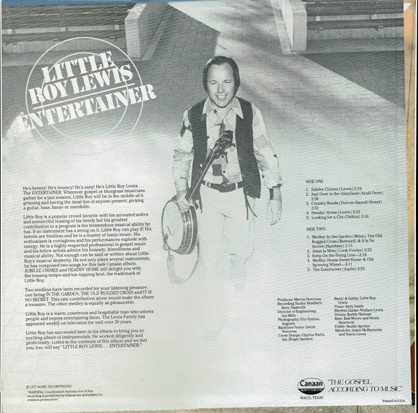 Little Roy Lewis : Entertainer (LP, Album)