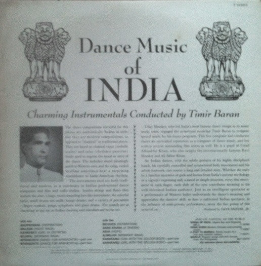 Timir Baran : Dance Music Of India (LP, Mono)