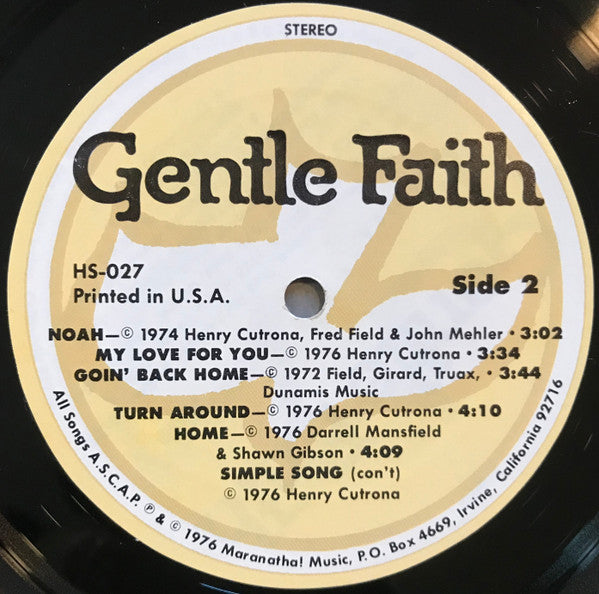 Gentle Faith : Gentle Faith (LP)
