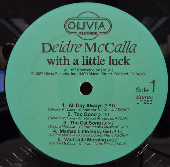 Deidre McCalla : With A Little Luck (LP)