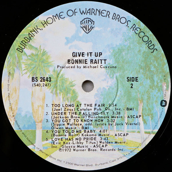 Bonnie Raitt : Give It Up (LP, Album, RE, Jac)